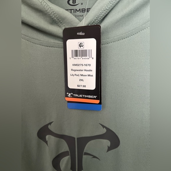 Reeltree men’s Fishing long sleeve hoodie type shirt sz. 2XL NWT green. - Picture 4 of 4